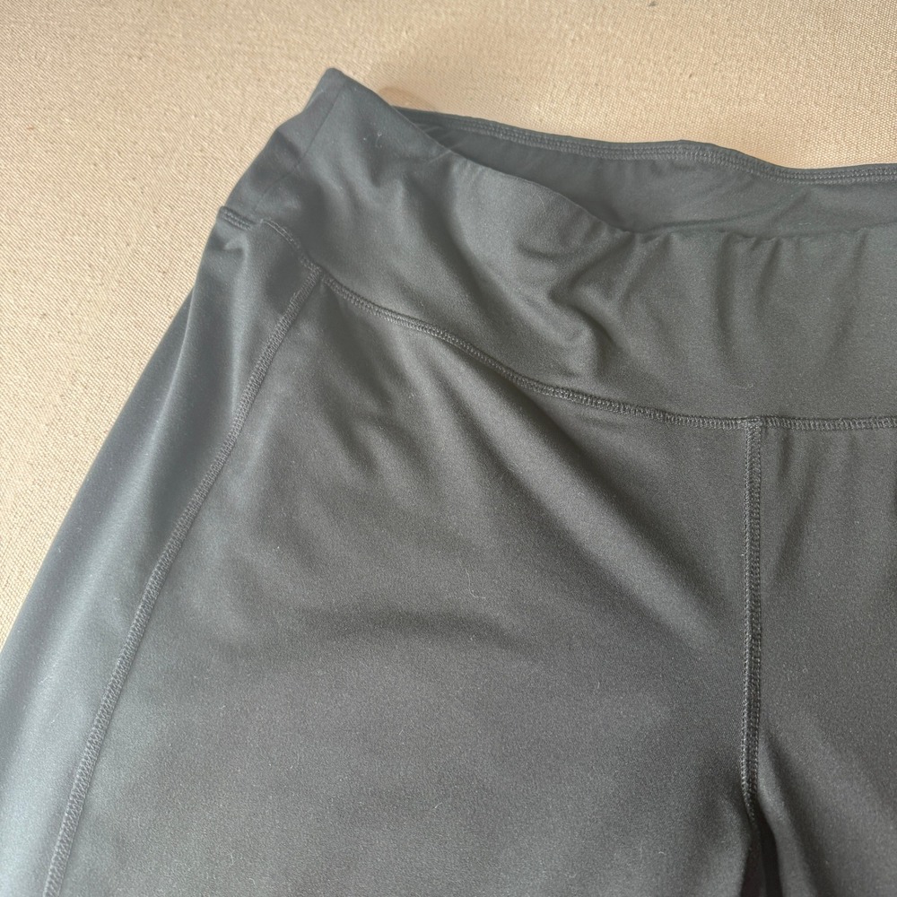 Livi Active Womens Black Blue Neon Yellow Colorblock Cropped Leggings Size 22/24